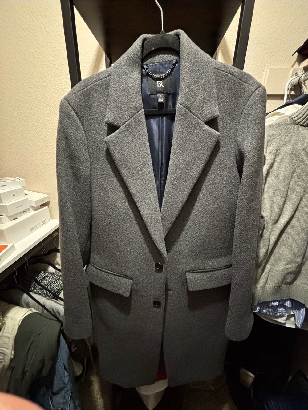Banana Republic Men's-Style Charcoal Gray Pea Coat